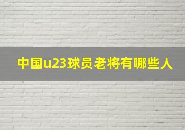 中国u23球员老将有哪些人