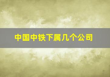 中国中铁下属几个公司