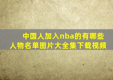 中国人加入nba的有哪些人物名单图片大全集下载视频