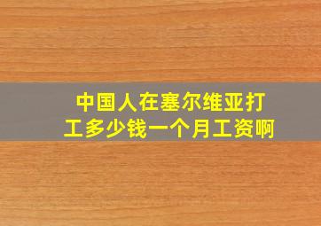 中国人在塞尔维亚打工多少钱一个月工资啊