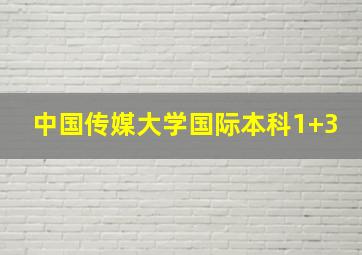 中国传媒大学国际本科1+3