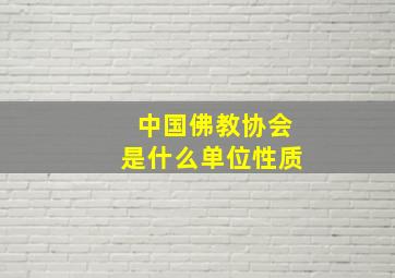 中国佛教协会是什么单位性质