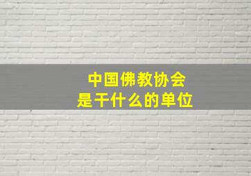 中国佛教协会是干什么的单位