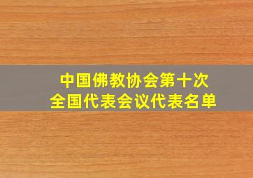 中国佛教协会第十次全国代表会议代表名单