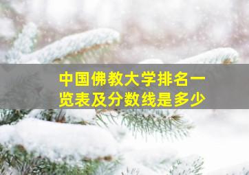 中国佛教大学排名一览表及分数线是多少