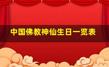 中国佛教神仙生日一览表