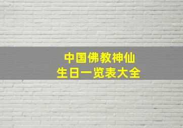 中国佛教神仙生日一览表大全