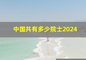 中国共有多少院士2024