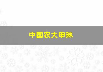 中国农大申琳