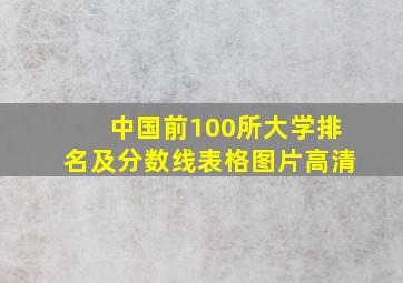 中国前100所大学排名及分数线表格图片高清