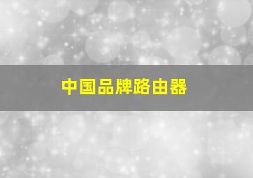 中国品牌路由器