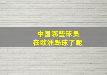 中国哪些球员在欧洲踢球了呢