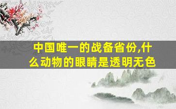 中国唯一的战备省份,什么动物的眼睛是透明无色