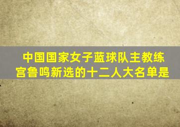 中国国家女子蓝球队主教练宫鲁鸣新选的十二人大名单是