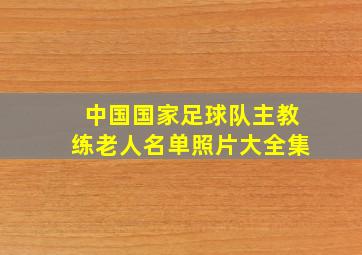 中国国家足球队主教练老人名单照片大全集