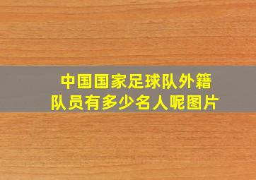 中国国家足球队外籍队员有多少名人呢图片