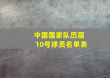 中国国家队历届10号球员名单表