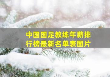 中国国足教练年薪排行榜最新名单表图片