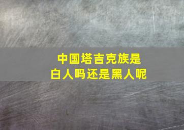 中国塔吉克族是白人吗还是黑人呢