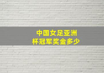 中国女足亚洲杯冠军奖金多少