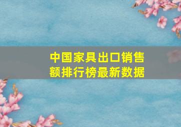 中国家具出口销售额排行榜最新数据