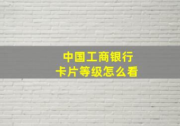 中国工商银行卡片等级怎么看