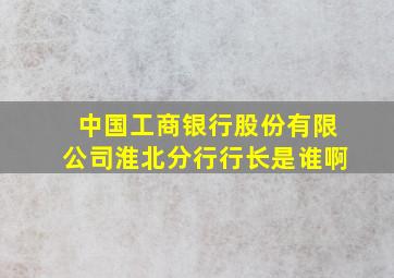 中国工商银行股份有限公司淮北分行行长是谁啊