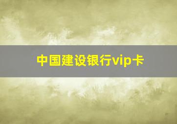 中国建设银行vip卡