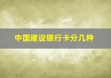 中国建设银行卡分几种