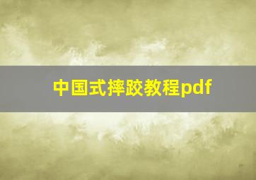 中国式摔跤教程pdf