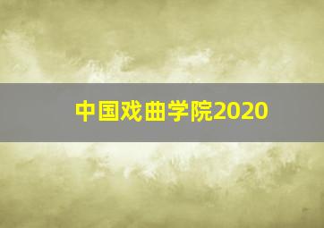 中国戏曲学院2020