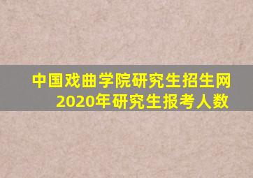 中国戏曲学院研究生招生网2020年研究生报考人数