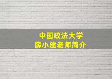 中国政法大学薛小建老师简介