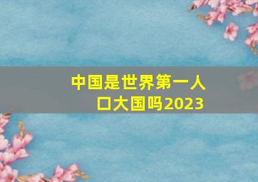 中国是世界第一人口大国吗2023