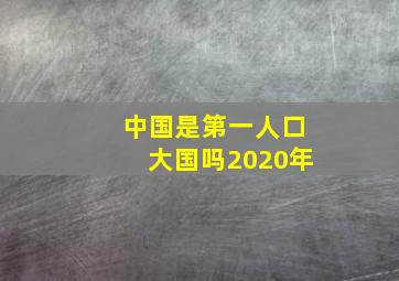 中国是第一人口大国吗2020年