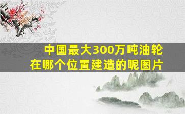 中国最大300万吨油轮在哪个位置建造的呢图片