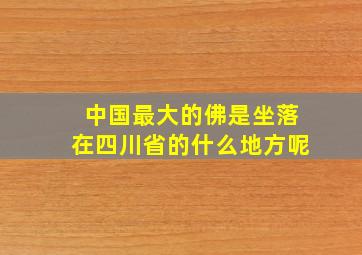 中国最大的佛是坐落在四川省的什么地方呢