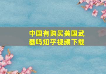 中国有购买美国武器吗知乎视频下载