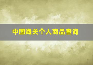 中国海关个人商品查询