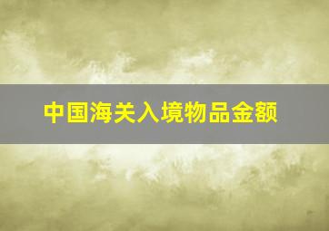 中国海关入境物品金额