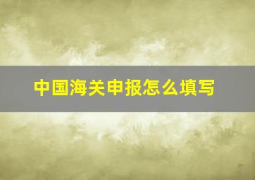 中国海关申报怎么填写