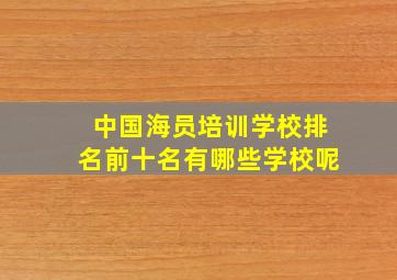 中国海员培训学校排名前十名有哪些学校呢