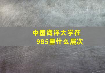 中国海洋大学在985里什么层次