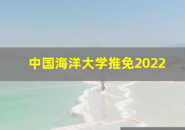 中国海洋大学推免2022