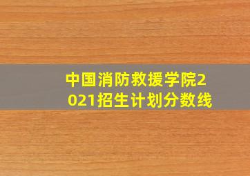 中国消防救援学院2021招生计划分数线