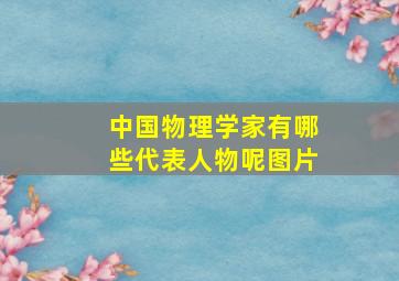 中国物理学家有哪些代表人物呢图片