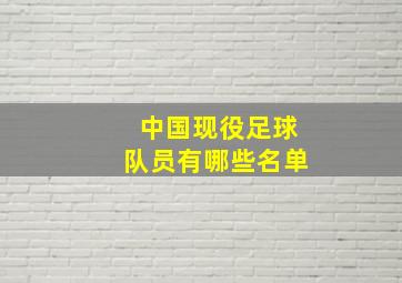 中国现役足球队员有哪些名单