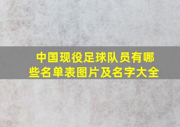 中国现役足球队员有哪些名单表图片及名字大全