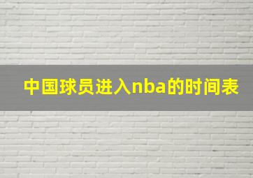 中国球员进入nba的时间表