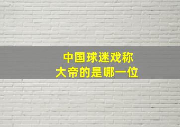 中国球迷戏称大帝的是哪一位